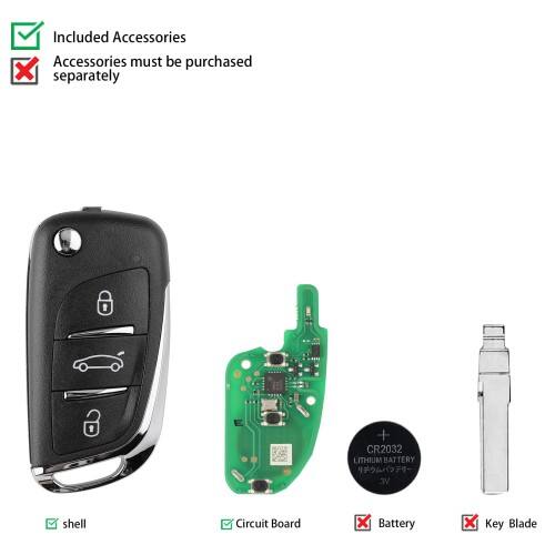 Llave remota super Xhorse DS, estilo de 3 botones (chip super integrado) XEDS01EN