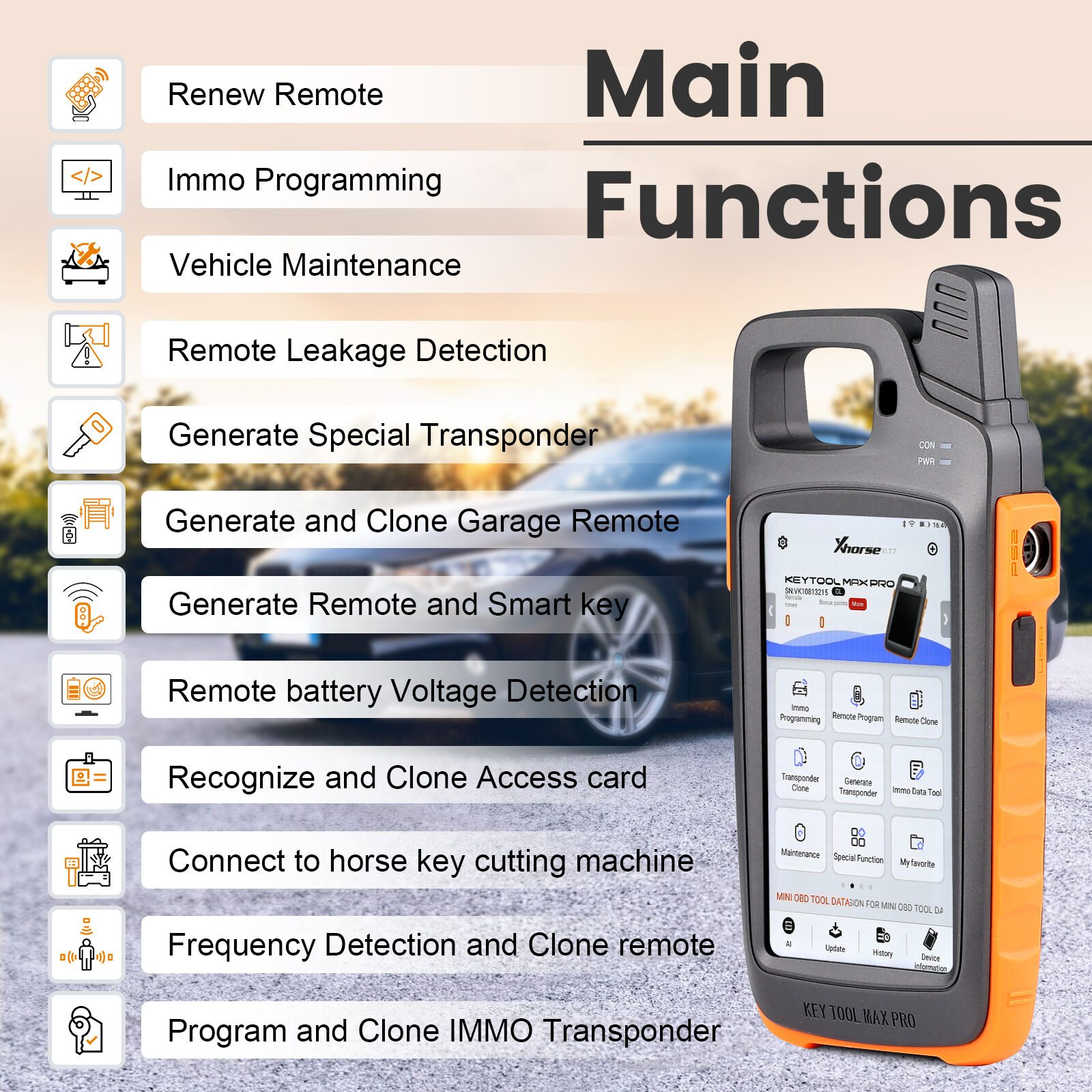 Programador todo-en-uno Xhorse VVDI Key Tool Max Pro con soporte OBD y TPMS integrado