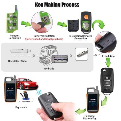 Mando a distancia súper remoto Xhorse (estilo VW B5) con 3 botones y chip XT27B integrado XEB510EN