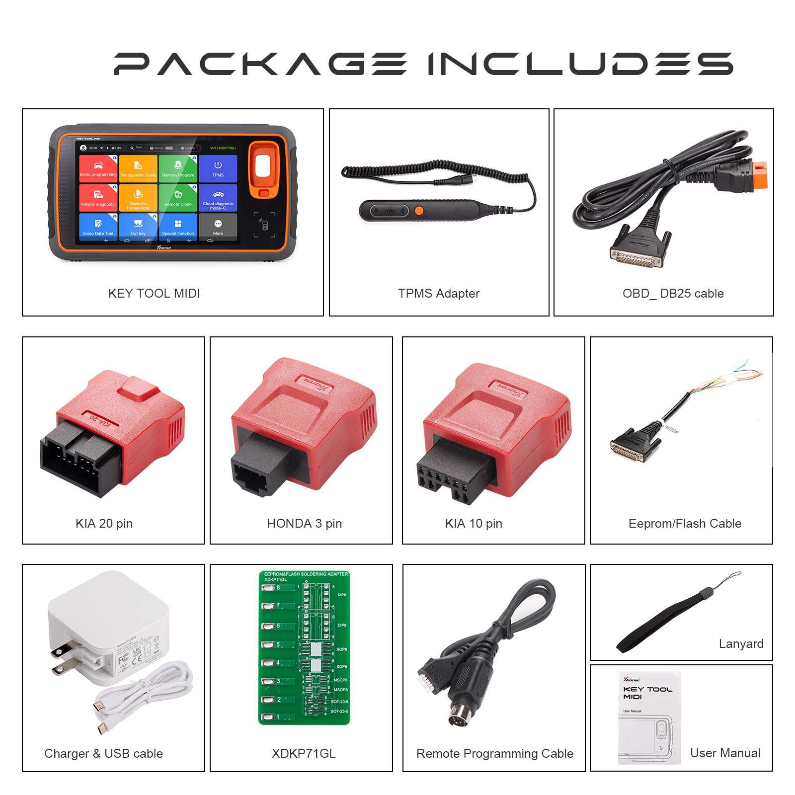 Herramienta de llaves Xhorse XDKMD0EN VVDI MIDI (versión básica), programador IMMO y TPMS 2-en-1 (incluye licencia ID48 de 96 bits)
