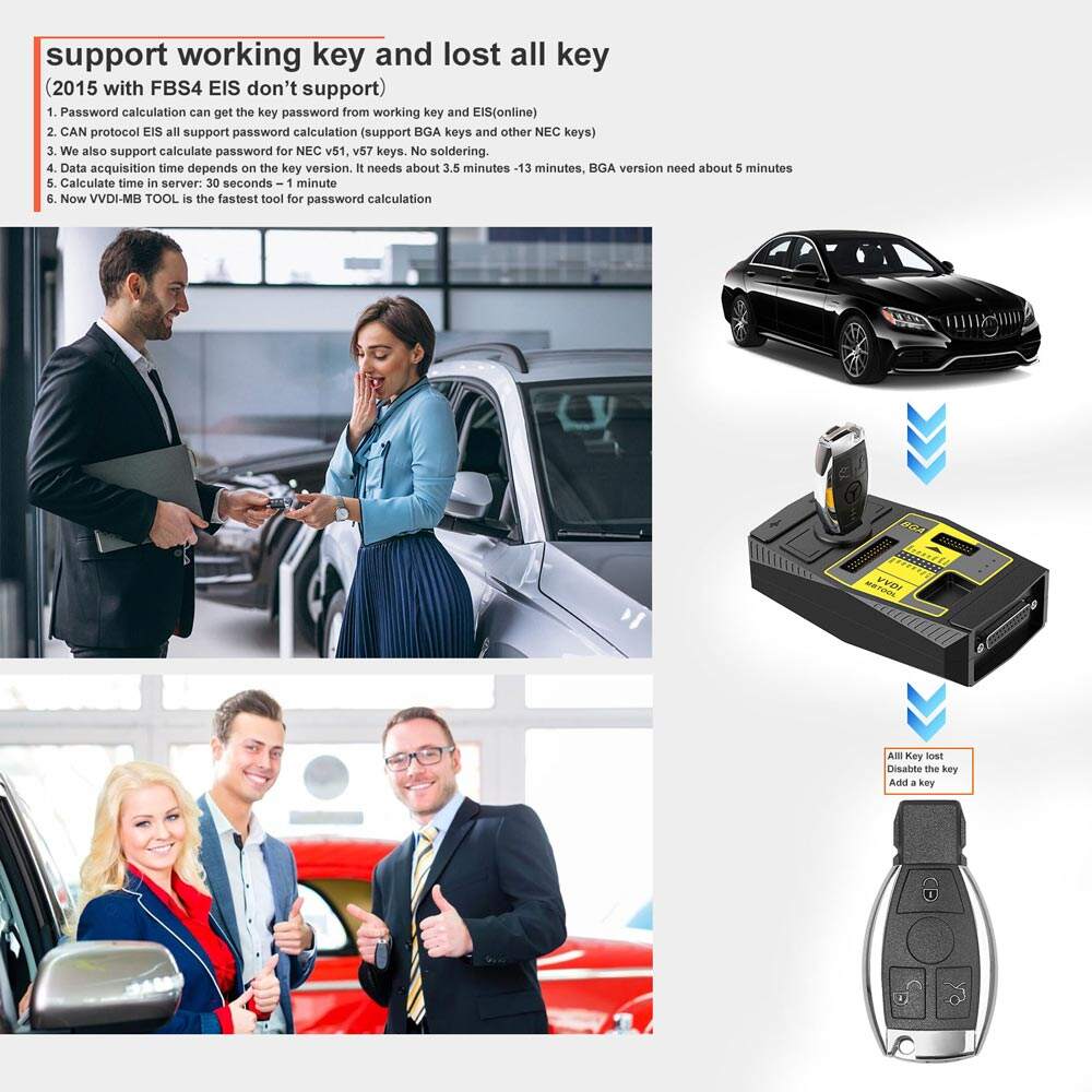 Herramienta original Xhorse VVDI MB BGA para programación de llaves de Mercedes-Benz (incluye cálculo de contraseña)