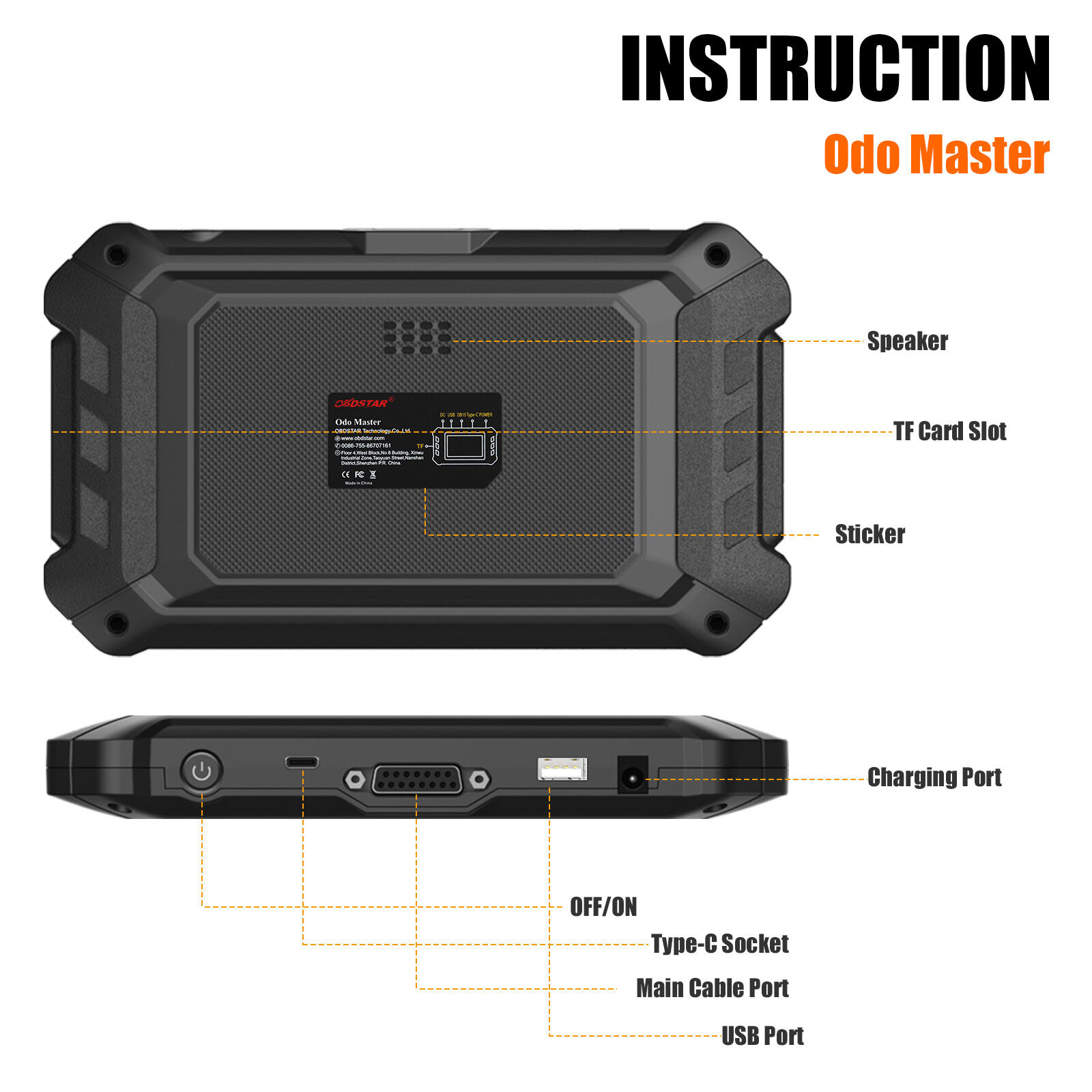 Herramienta de corrección del kilometraje OBDSTAR Odo Master de versión completa (calibración del cuadro de instrumentos para automóviles y motocicletas)