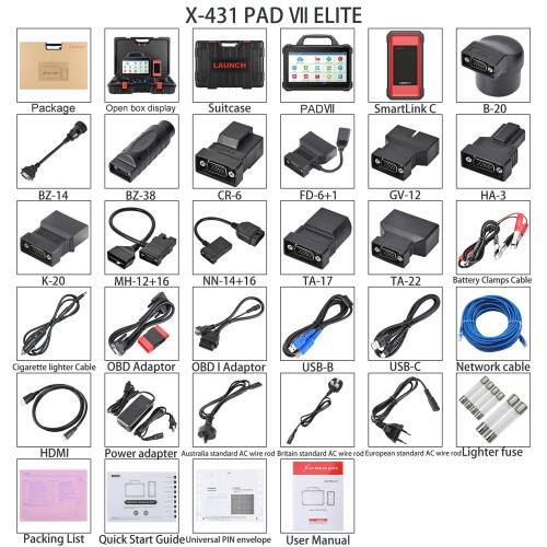 Escáner de diagnóstico automotriz Launch X431 PAD VII PAD 7 Elite