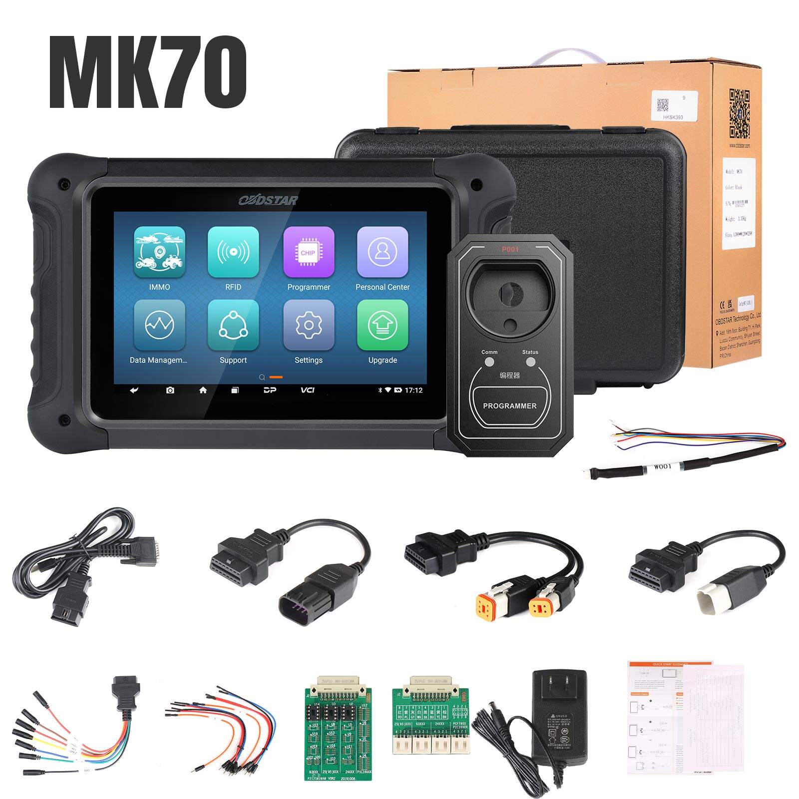 Programador de llaves para motocicletas y herramienta de corrección del kilometraje OBDSTAR MK70 (todas las llaves perdidas / multilingüe)