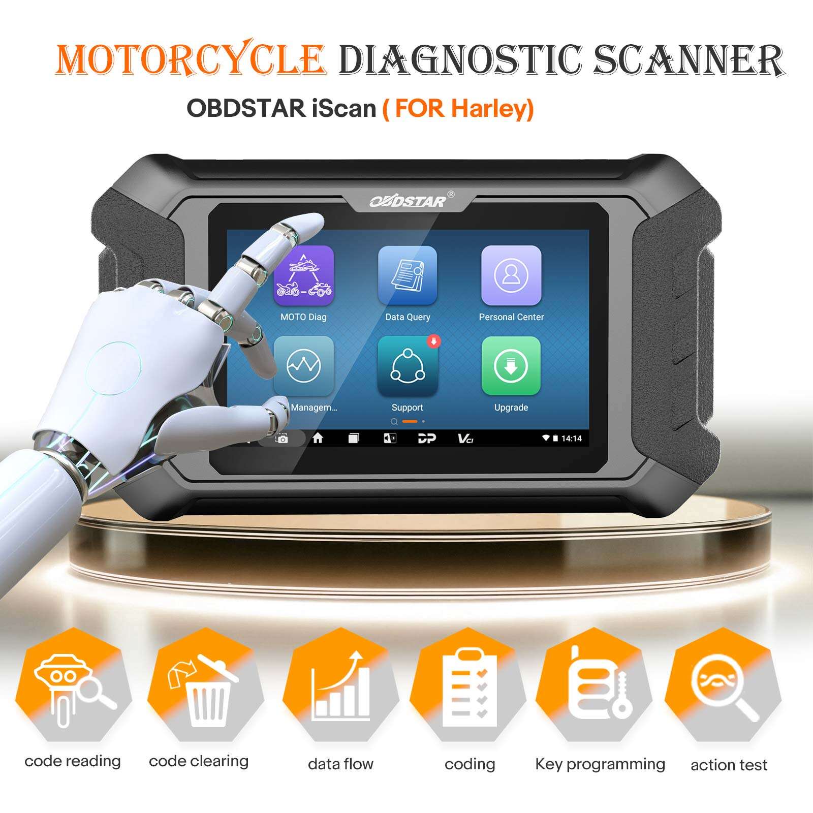 Herramienta diagnóstica para motocicletas Harley-Davidson OBDSTAR iScan y programador de llaves FOB (purado del sistema ABS / lectura del código PIN)