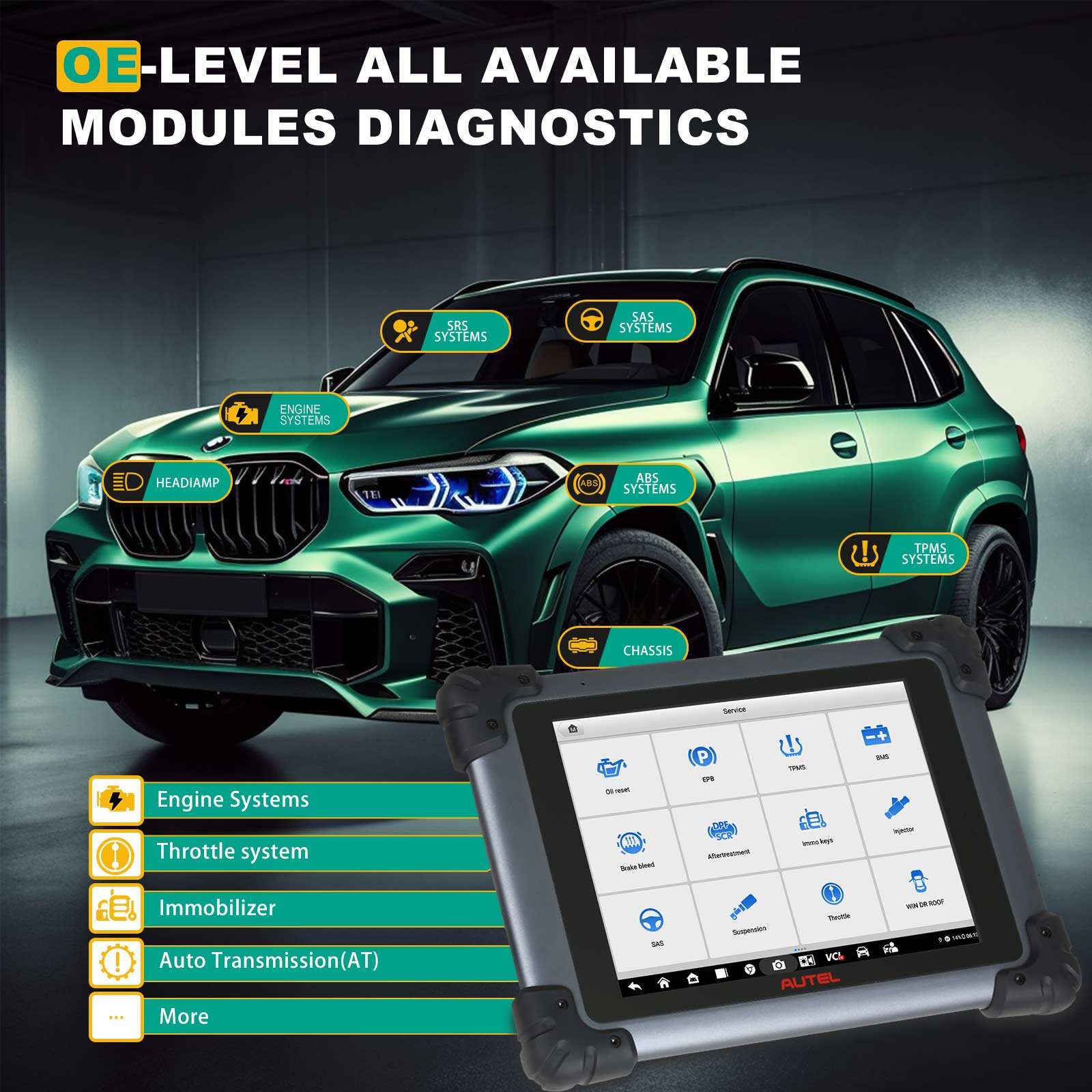 Herramienta de diagnóstico automotriz Autel MaxiSys MS908S Pro II con programación de unidades de control electrónico (ECU) J2534 (antes y después del escaneo)