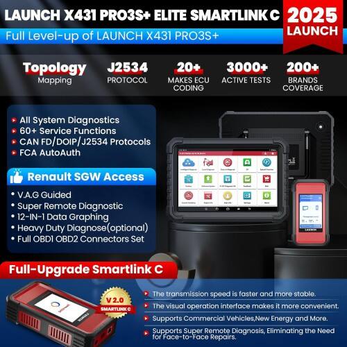 Herramienta de escaneo bidireccional Launch X431 PRO3S+ Elite