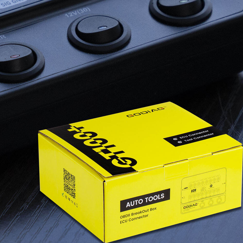 Caja de derivación OBD2 GODIAG GT100+ y conector de banco para UCE con indicador de corriente