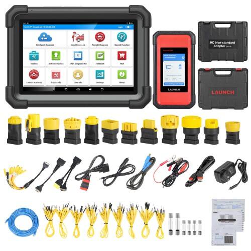 Herramienta de diagnóstico bidireccional para camiones pesados Launch X431 V+ SmartLink HD (regeneración de FAP / vehículos comerciales de 12 y 24 V)