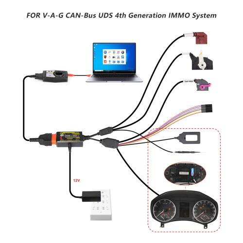 Plataforma de prueba GODIAG GT115 para cuadros de instrumentos IMMO VAG MQB y de 4.ª generación, con pines pogo para lectura y escritura de datos