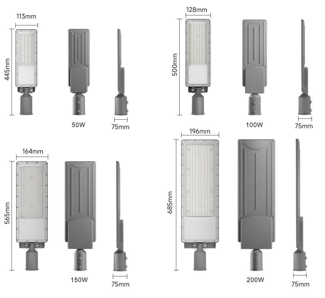 high brightness factory direct 50w 100w 150w 200w ip65 waterproof aluminum outdoor led street light-4