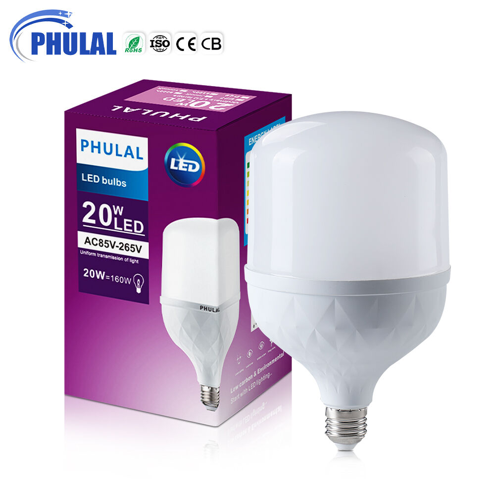 Grosir E27 B22 Base bohlam led 30w 40w 50w plastik dalam alumunium bentuk T bohlam led pencahayaan
