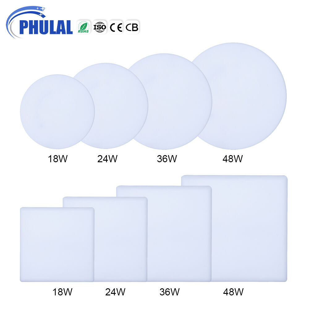 Nhà sản xuất sản phẩm Bề mặt gắn trong nhà Ánh sáng trần nhà 12w 18w 24w 36w Smd Vuông Tròn Mỏng Bảng đèn LED