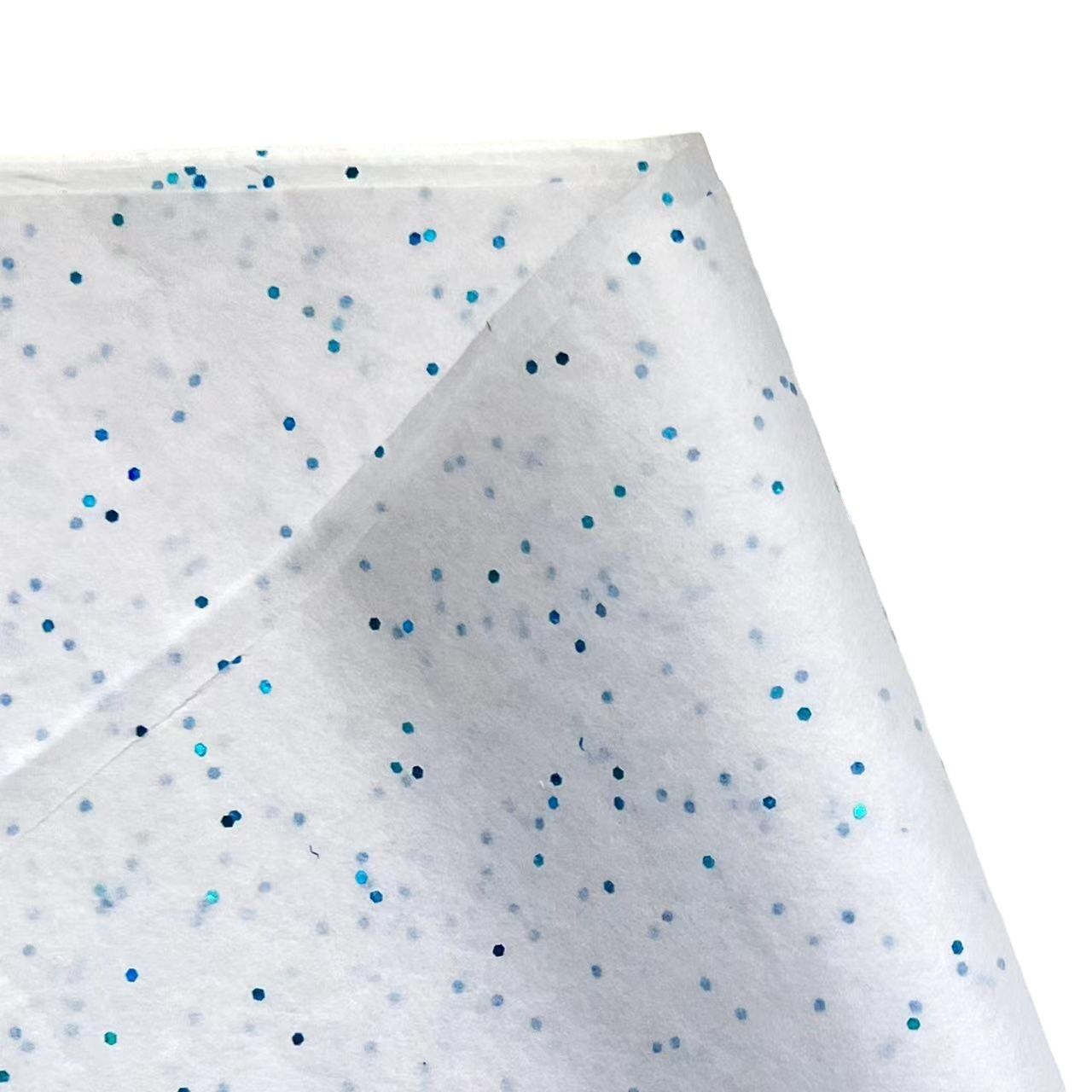 17gsm 500*700mm White Laser Blue Gemstones Colored Paper Decoration Wrapping Packaging High Quality Colored Tissue Paper