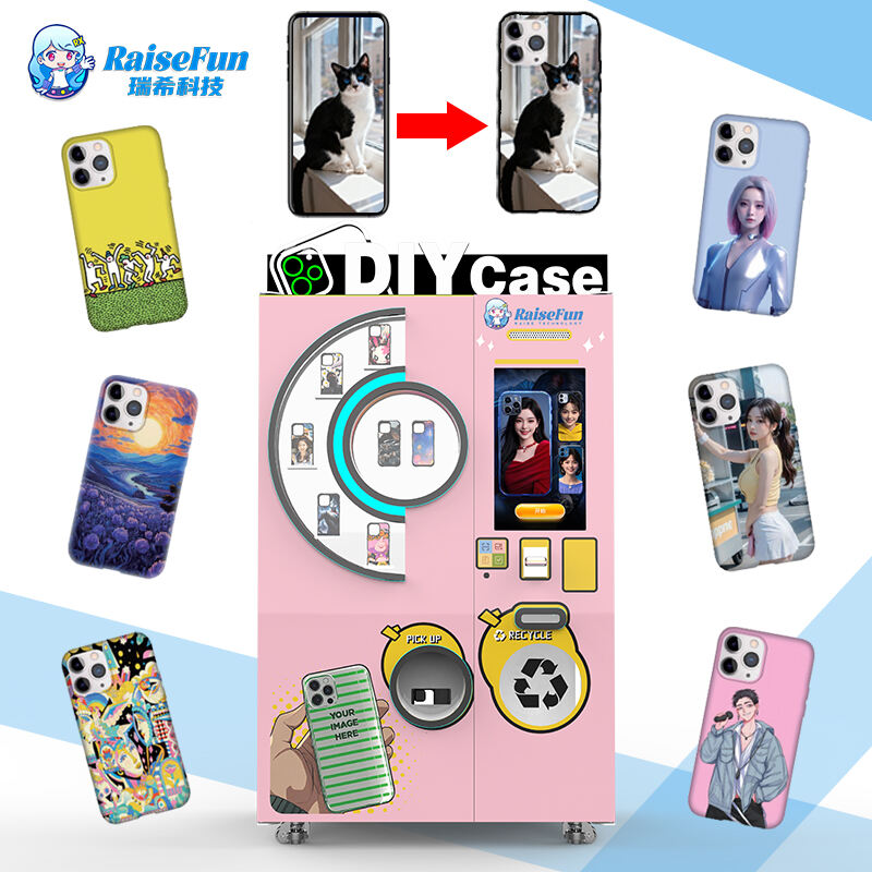 מכונת הדפסה אוטומטית למארזים של טלפונים ניידים RaiseFun AI, מכסה UV בהגדרה גבוהה, התאמה אישית למשחקי מכולות על בסיס מטבעות