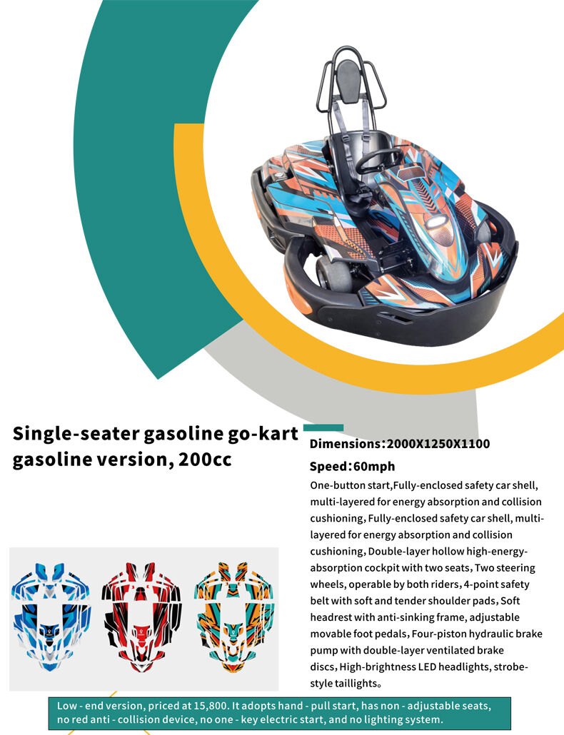 adult single  seater gasoline go kart petrol karting racing car-0
