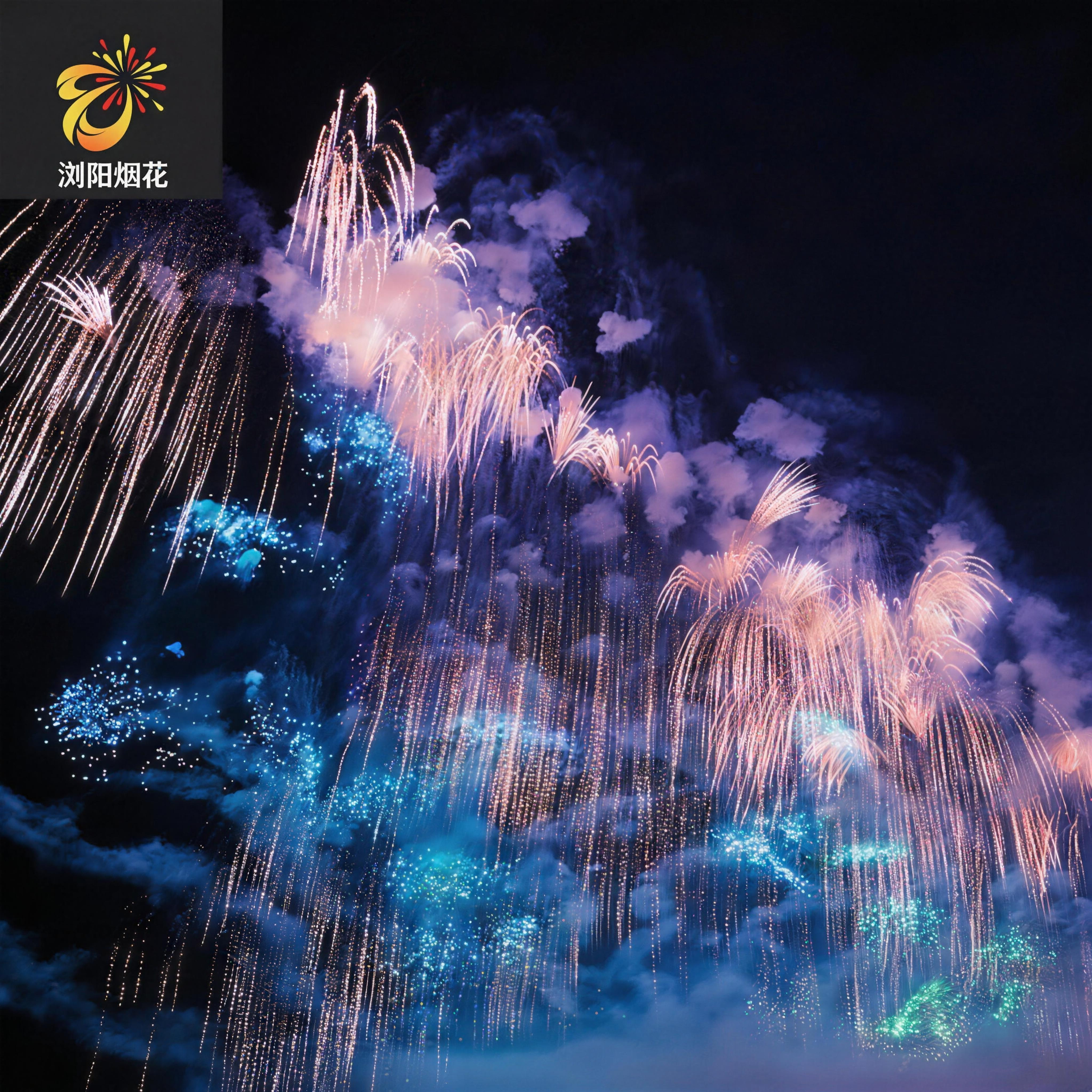 Hunan Fireworks Manufacturing, Chinese Fireworks Factory, Professional Fireworks Outdoor Fireworks! Fireworks New Fireworks in Amazing Effect Shots Consumer (Blue Waterfall)