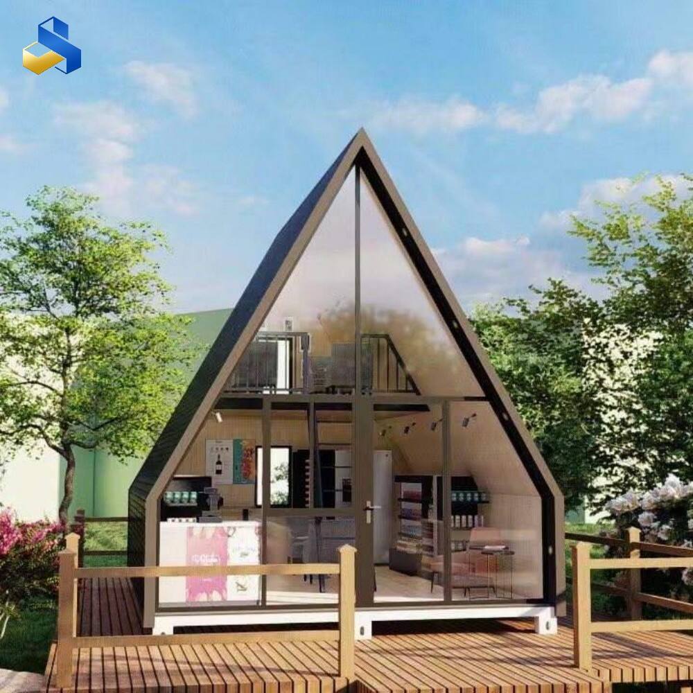 Dom prefabrykowany 20 stóp 40 stóp, bezpłatna wysyłka, mobilny dom prefabrykowany w kształcie trójkąta, kapsuła przestrzenna