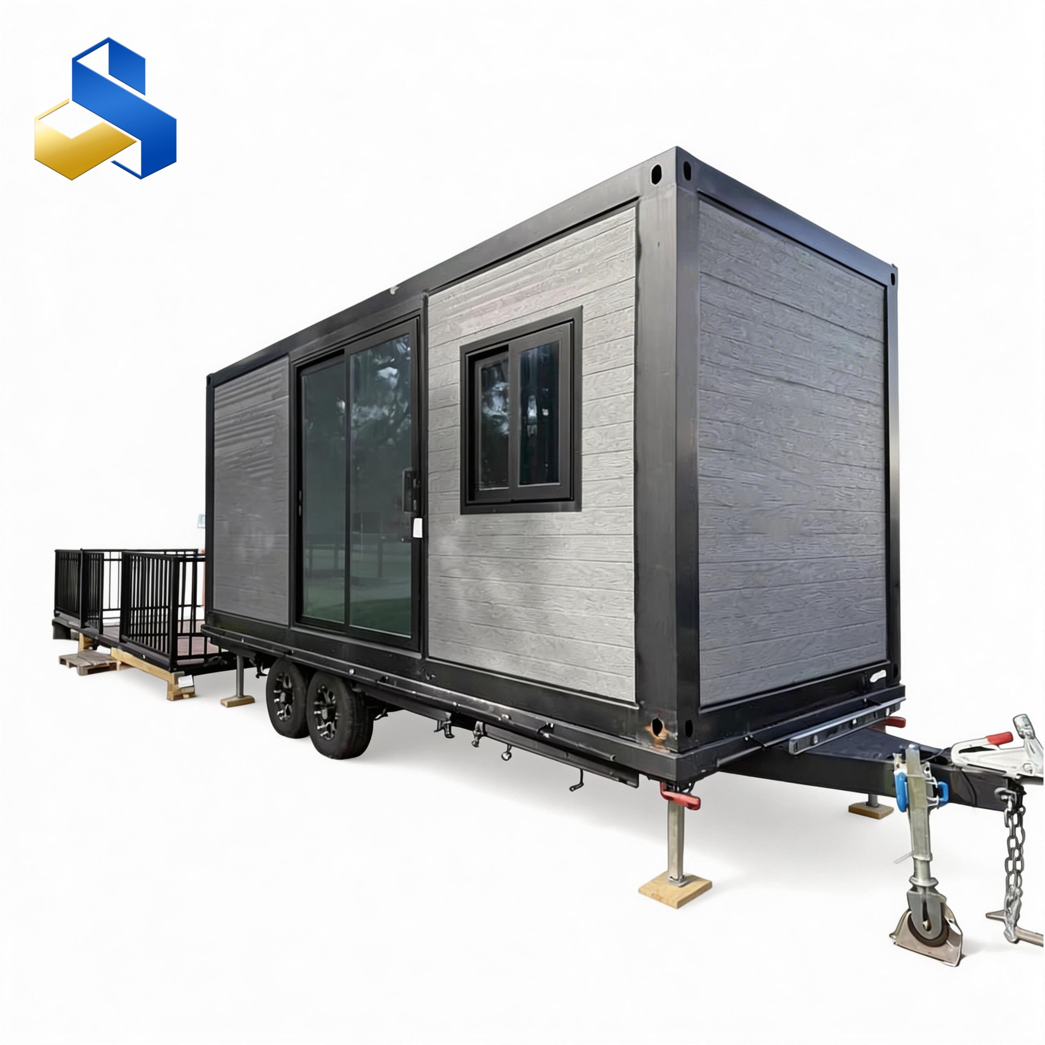 Expandable home trailer container houses