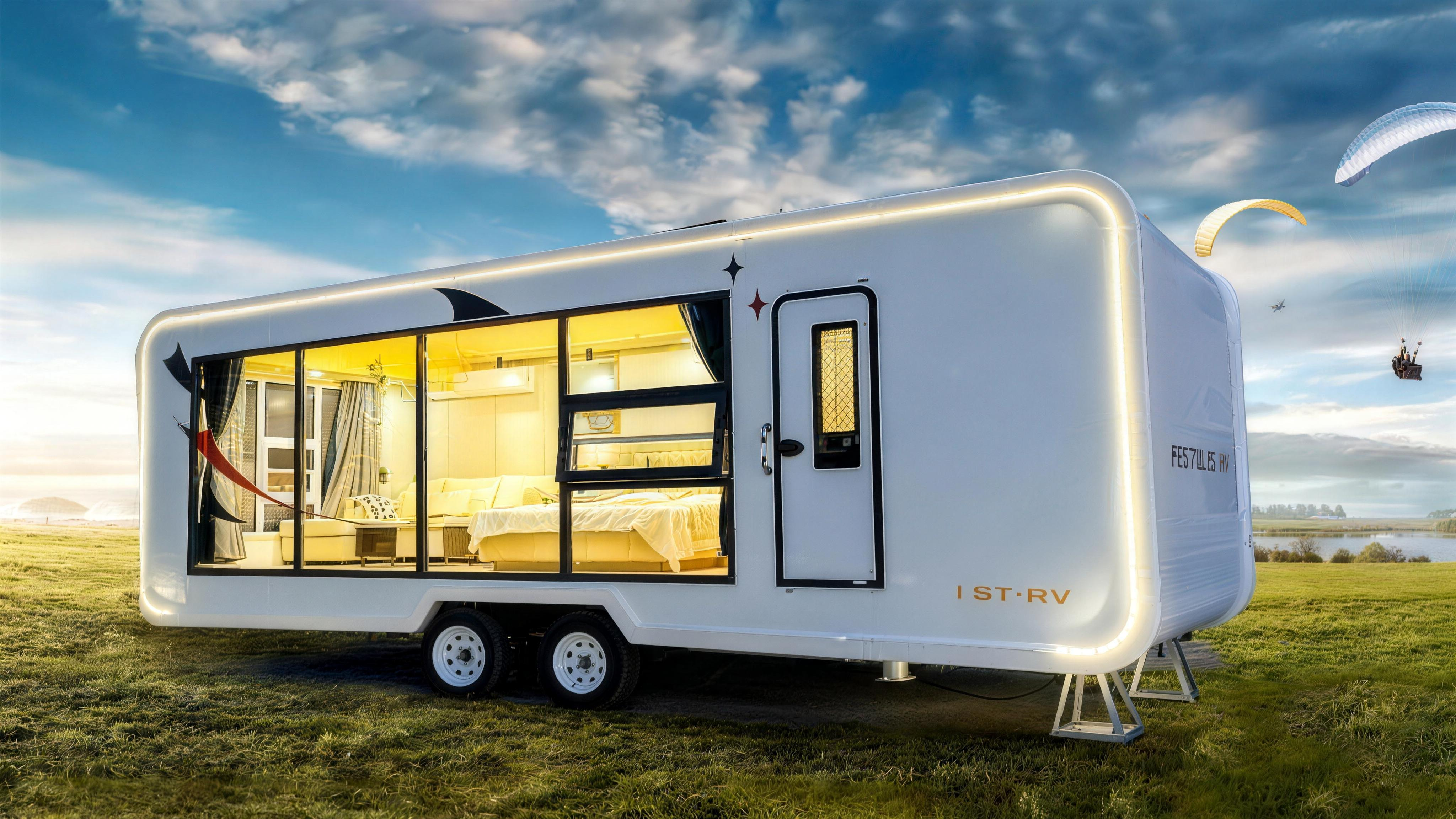 8-meter Apple-shaped Caravan Trailer! Produced by Gouyu New Materials