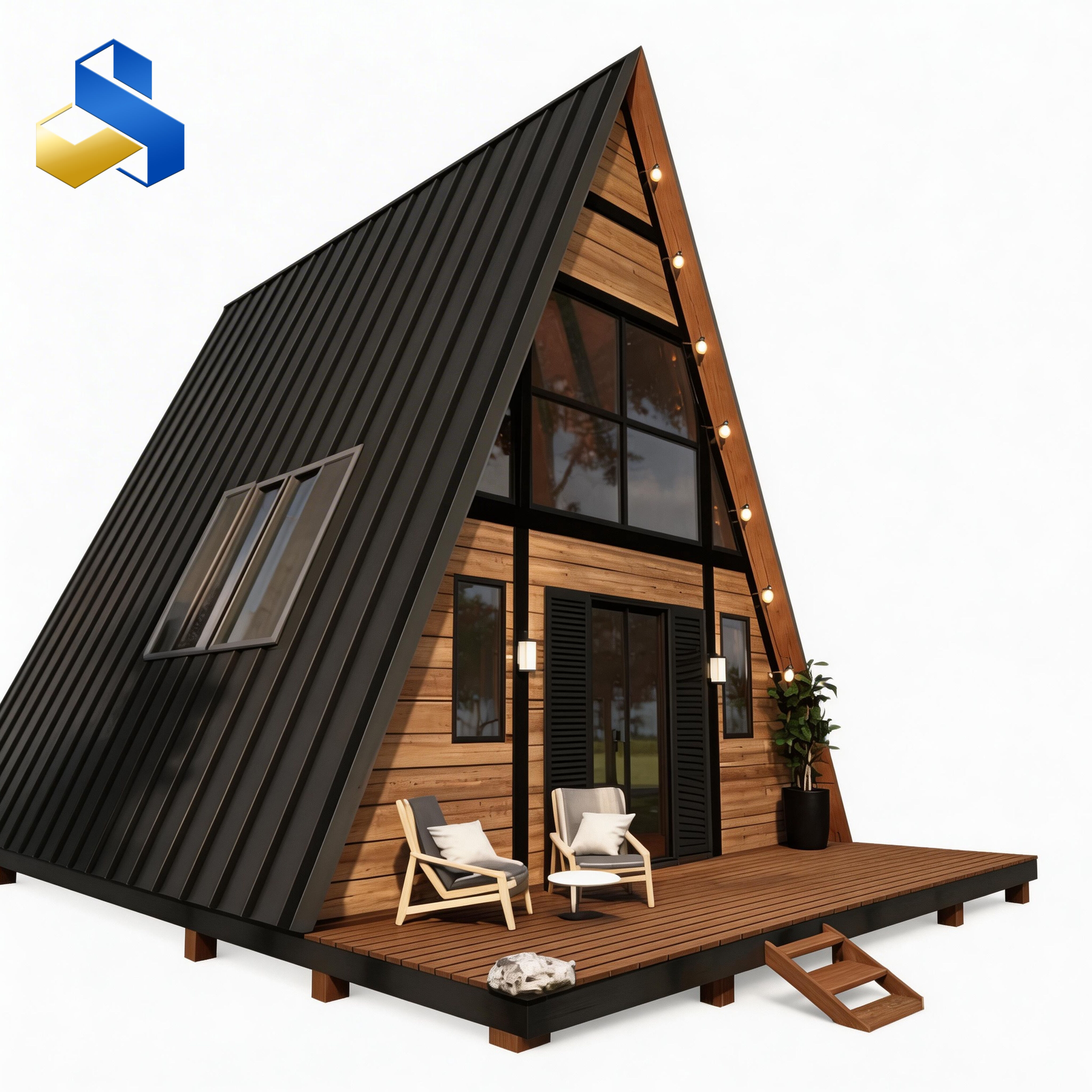 Tourist B&B prefabricated triangular terrace container house