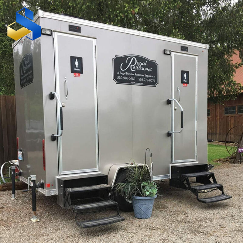 Trailer portable shower room toilet