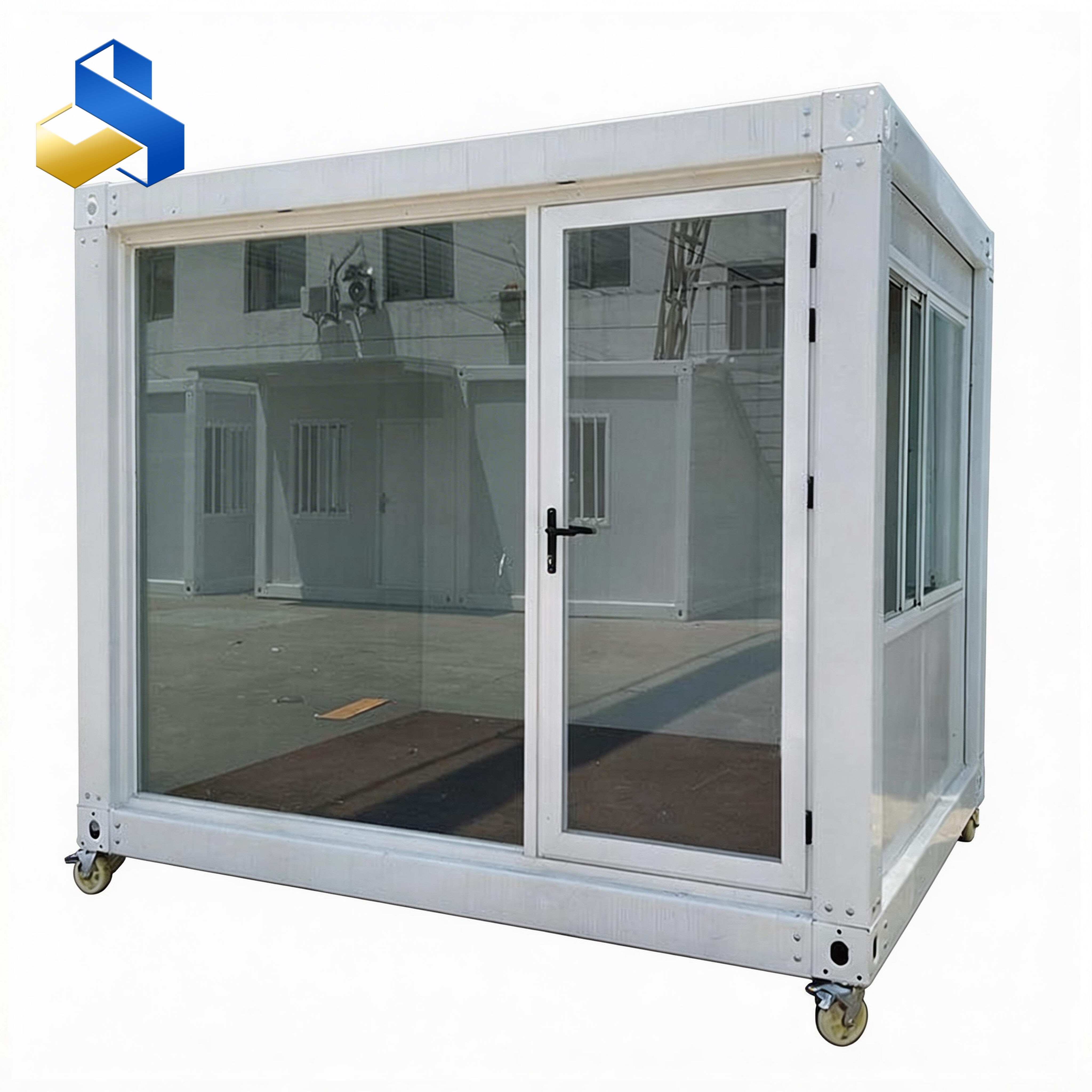 Removable and expandable construction site trailer container houses
