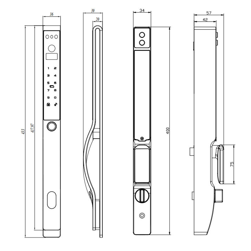 X6 Fully-automatic 3D Facial Recognition IP66 Waterproof Thermal Break Aluminum Smart Lock