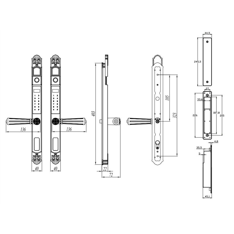 T1 Semi-automatic Dual Sided IP68 Courtyard Smart Lock