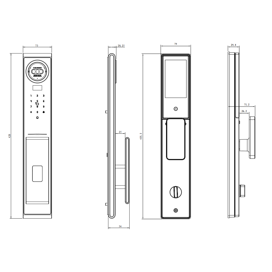 H05 IP66 Waterproof Entry Door Smart Lock