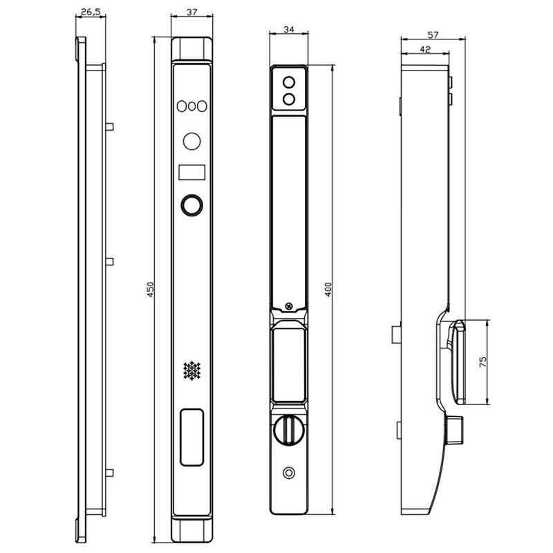 J09 Fully-automatic 3D Facial Recognition IP66 Waterproof Thermal Break Aluminum Smart Lock