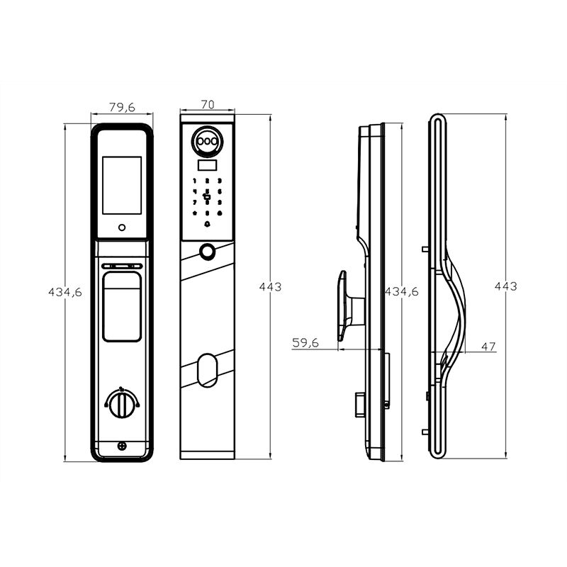 T6 IP66 Waterproof Entry Door Smart Lock