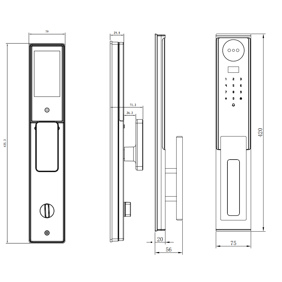 J16 IP66 Waterproof Entry Door Smart Lock