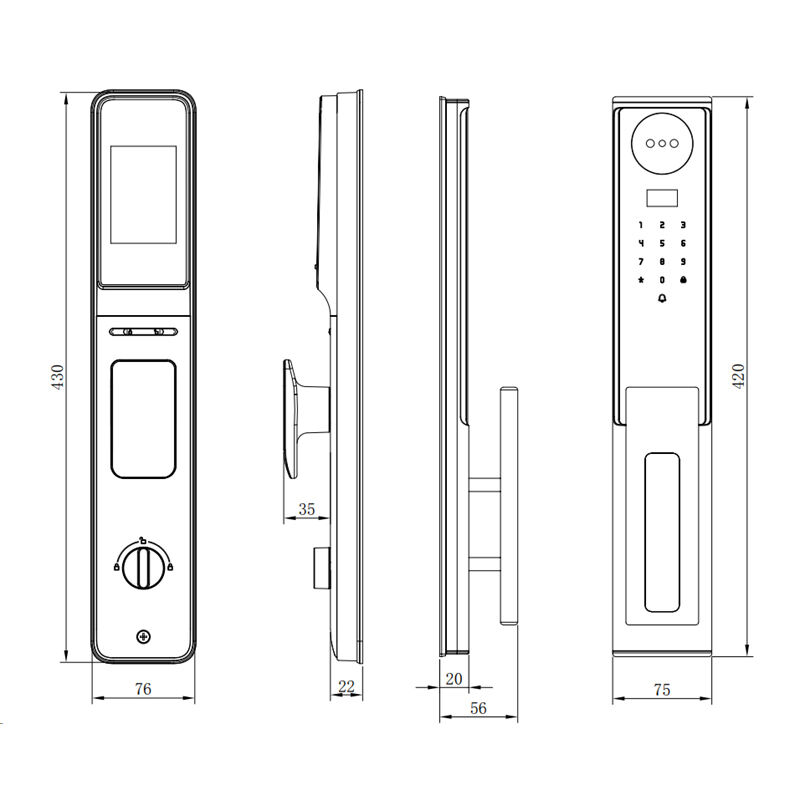 J16 IP66 Waterproof Entry Door Smart Lock