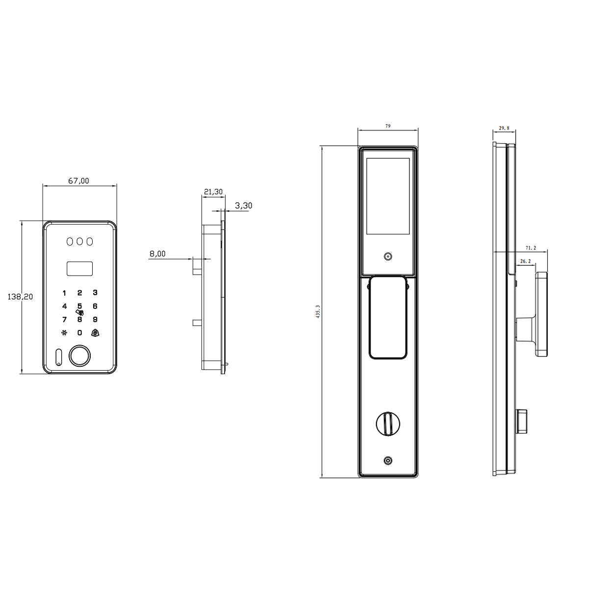 X3 IP66防水タイプ 埋め込み型スマートロック、中国 X3 IP66防水タイプ