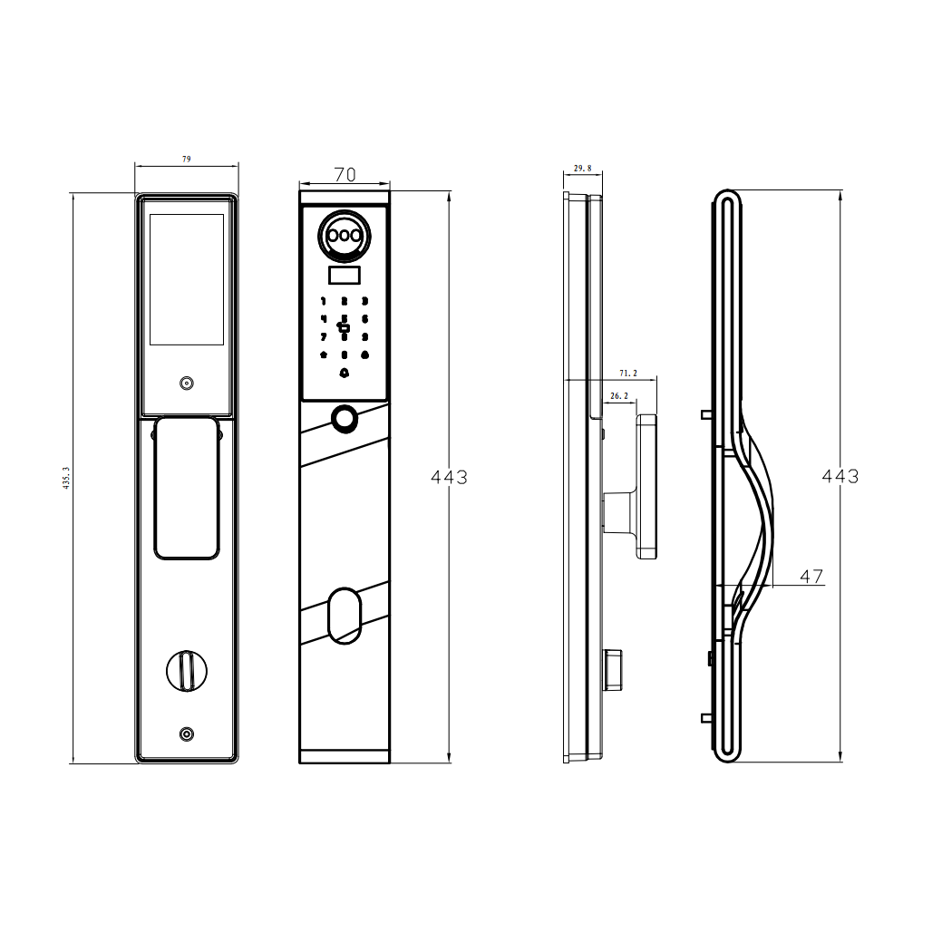 T6 IP66 Waterproof Entry Door Smart Lock