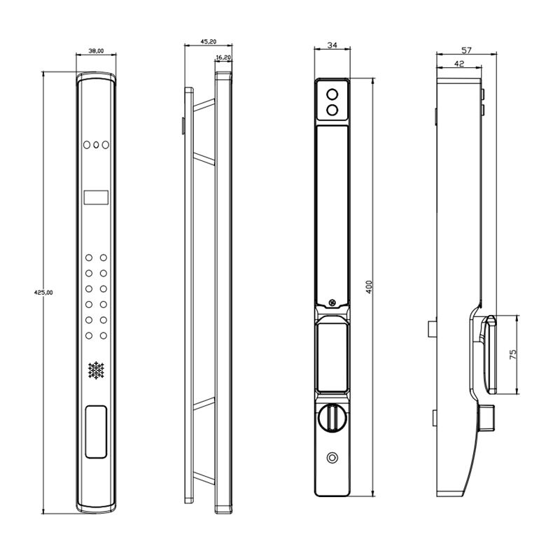 J15 Fully-automatic 3D Facial Recognition IP66 Waterproof Thermal Break Aluminum Smart Lock