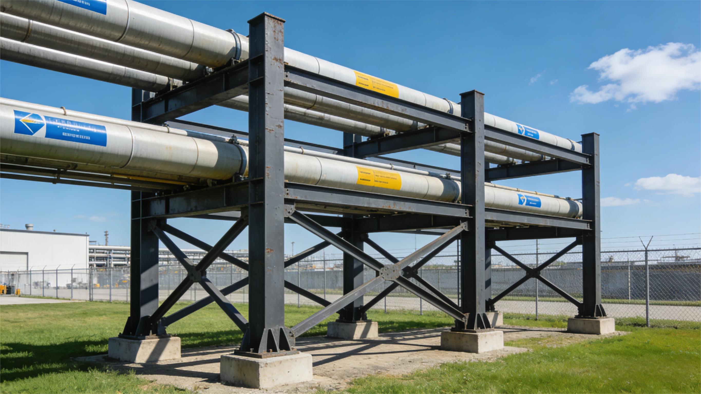 Steel structure pipe support manufacture