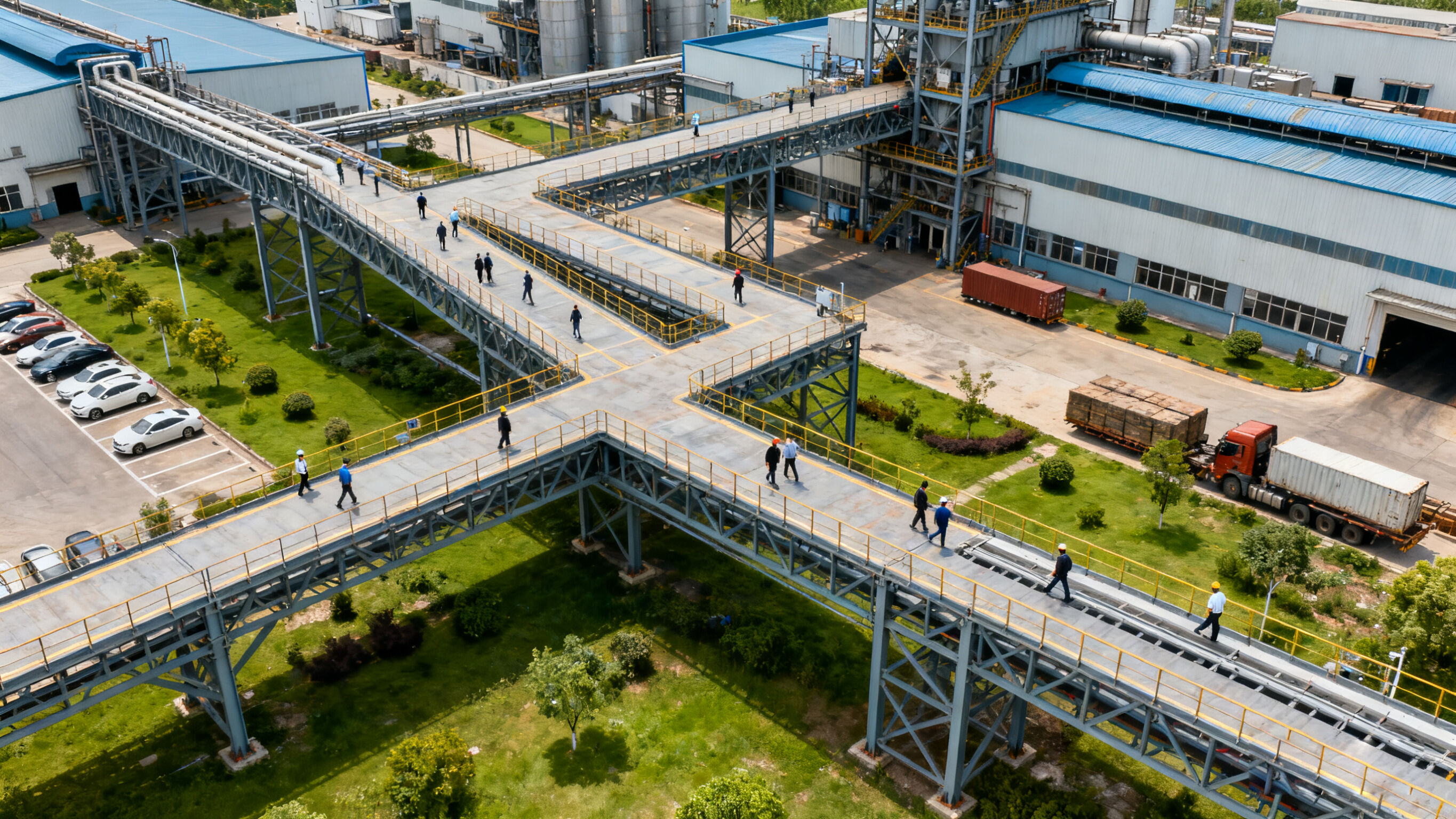 Steel structure trestle platform