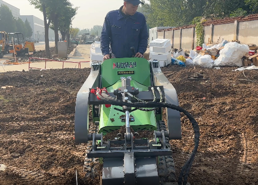 Skid Steer Loader Three-Cylinder Trencher Working