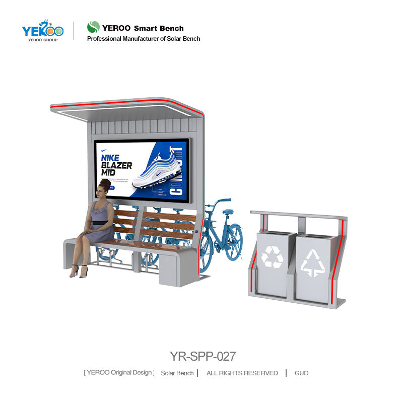 Street Solar-powered Mobile Phone Charging Benches- YR-SPP-027