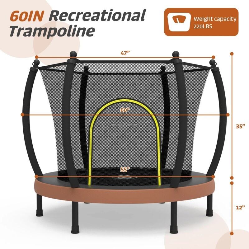 Zoshine Mini Bungee Jumping Trampoline for Kids with Inside Safety Net