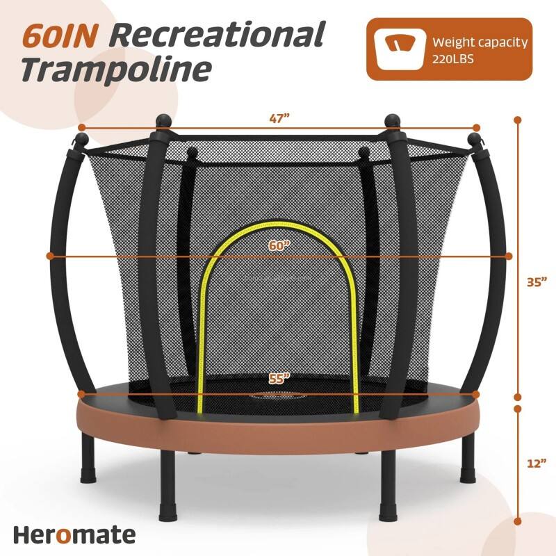 Zoshine Mini Bungee Jumping Trampoline for Kids with Inside Safety Net