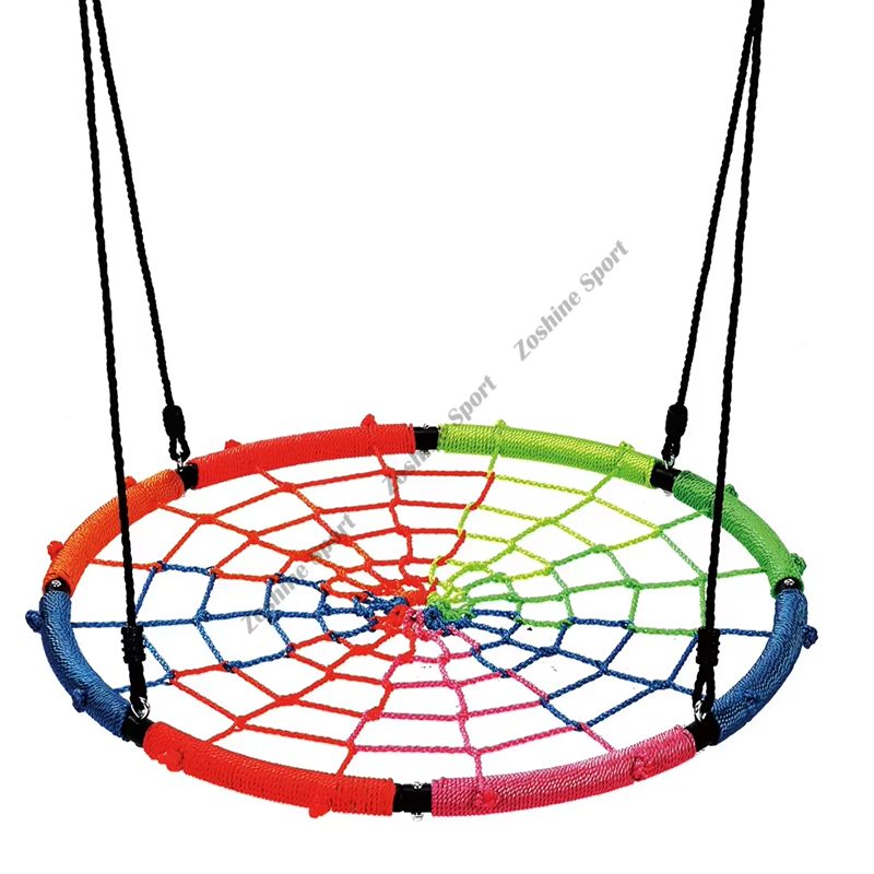 Balanço em Forma de Ninho Colorido Personalizado pela Fábrica Zoshine, com Cordas Multifilares, Design Moderno, Balanço Voador em Forma de Disco para Árvores, Durável