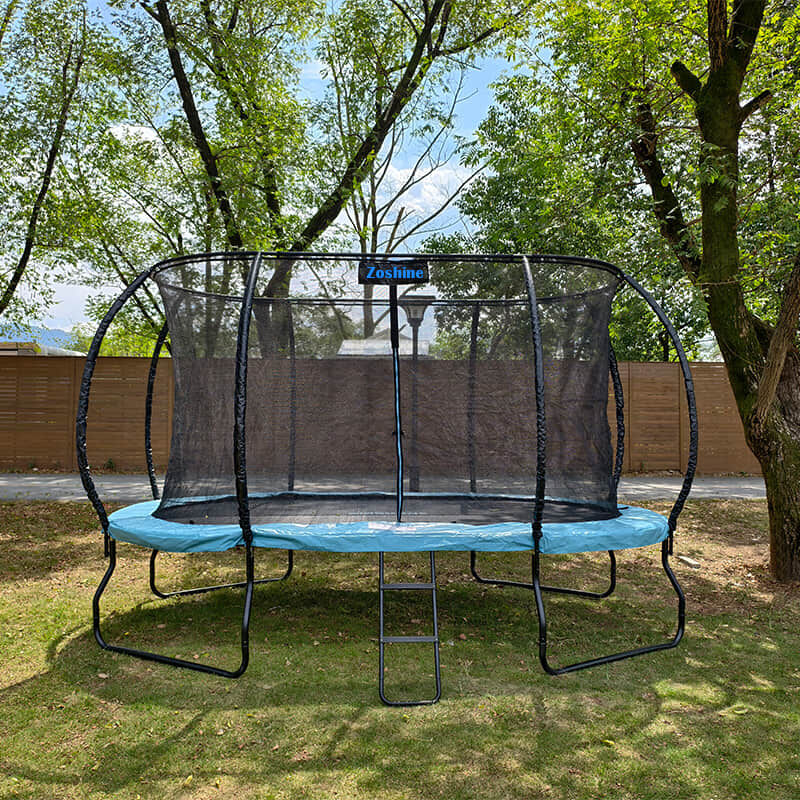 Zoshine 8x14FT Outdoor Oval Trampoline with Safety Net for Backyard Use