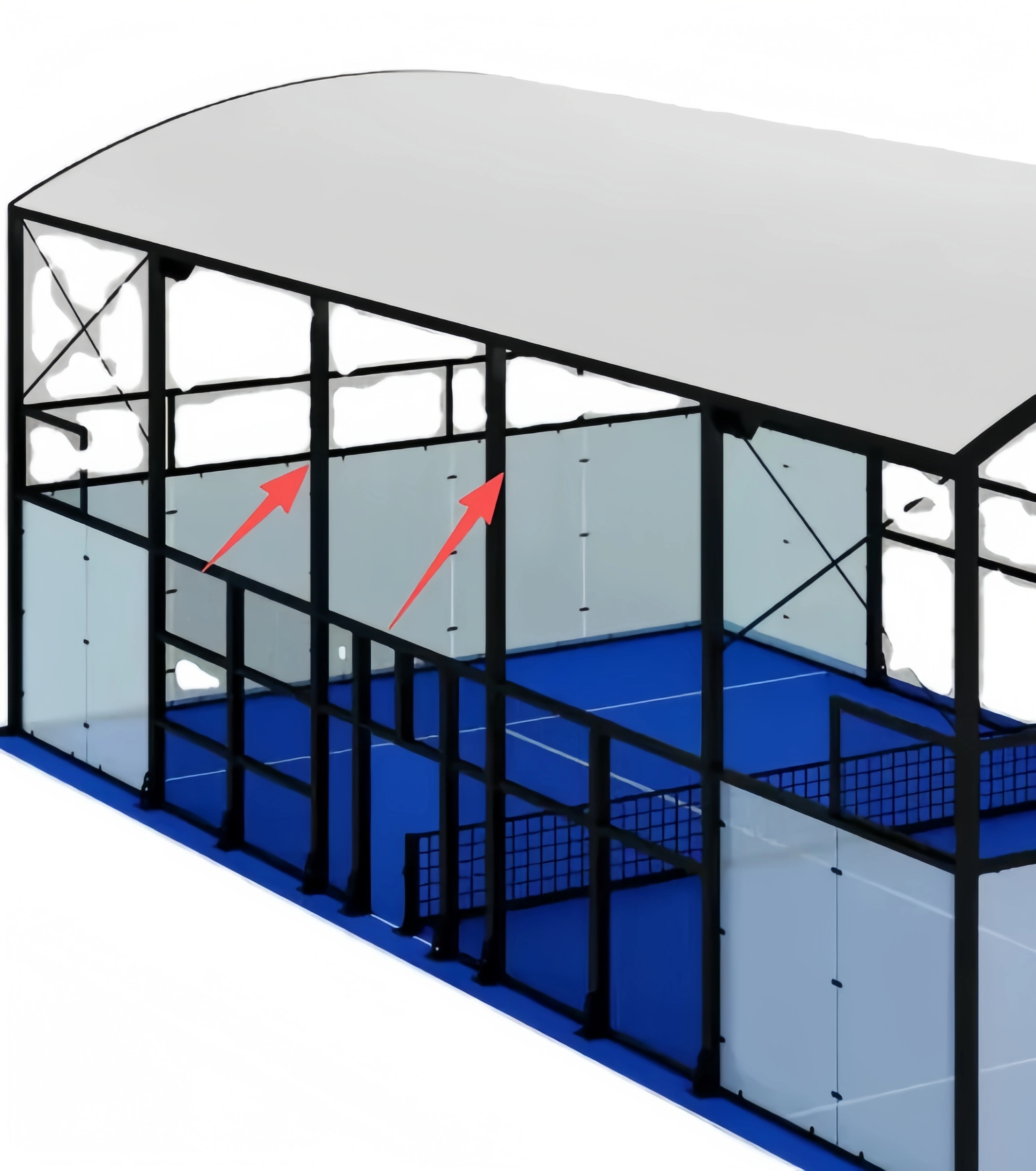 padel court with fixed tent-1