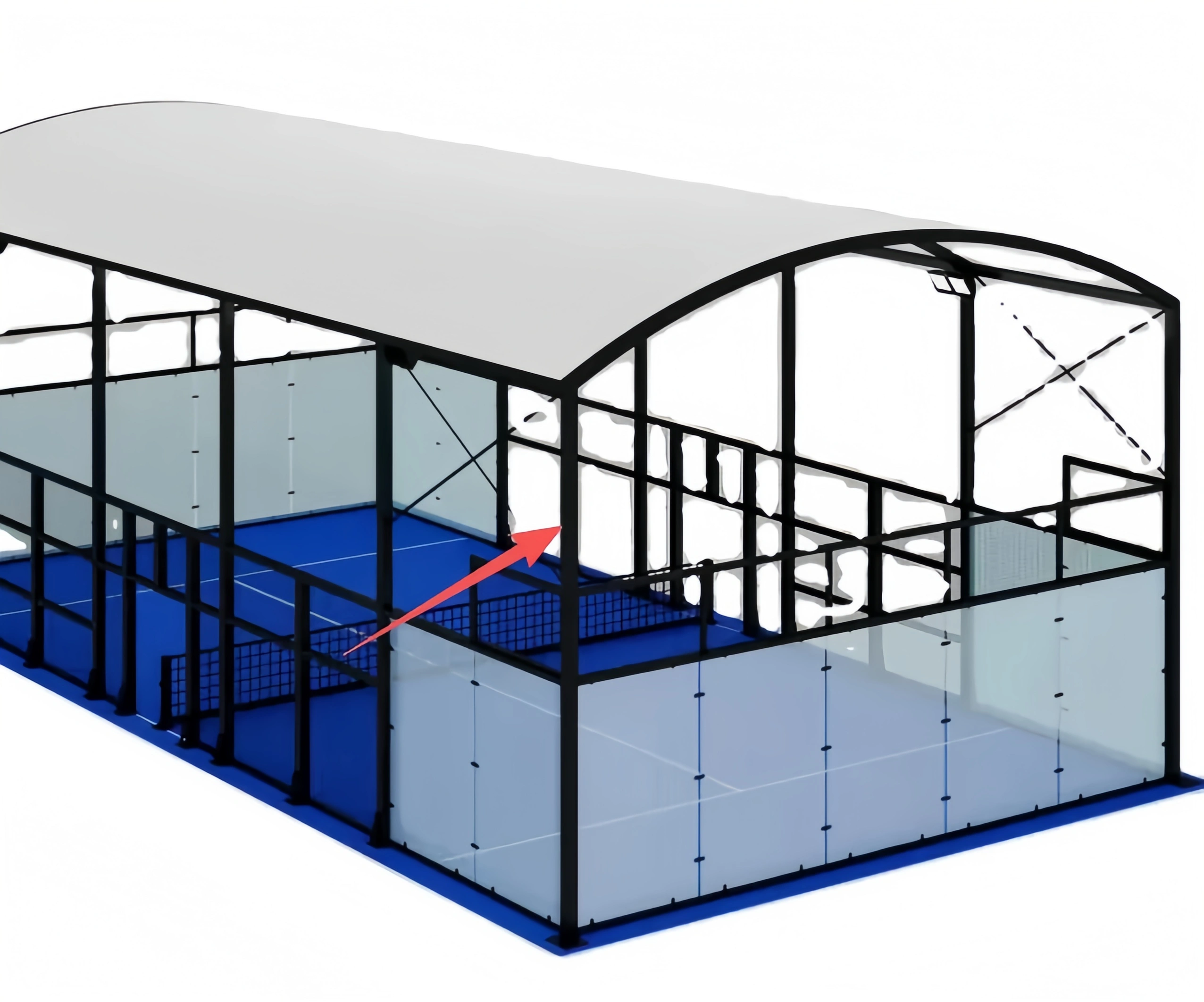 padel court with fixed tent-0