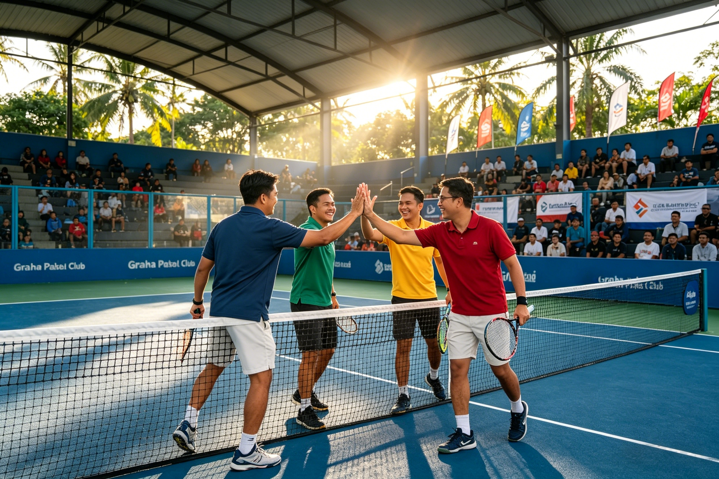 Copa Corporativa de Padel de Jacarta: 12 multinacionais competem por uma causa beneficente.