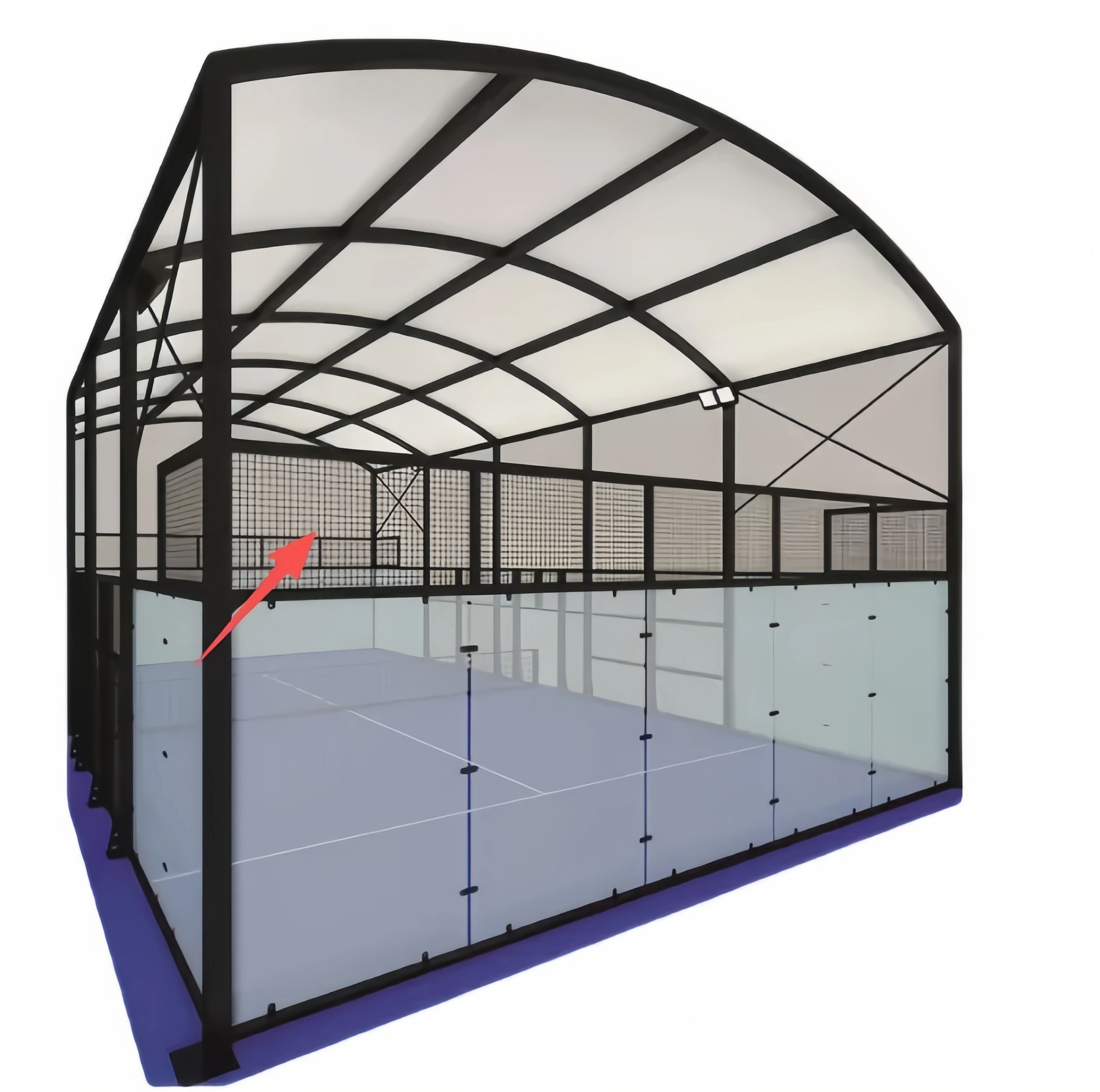 padel court with fixed tent-2