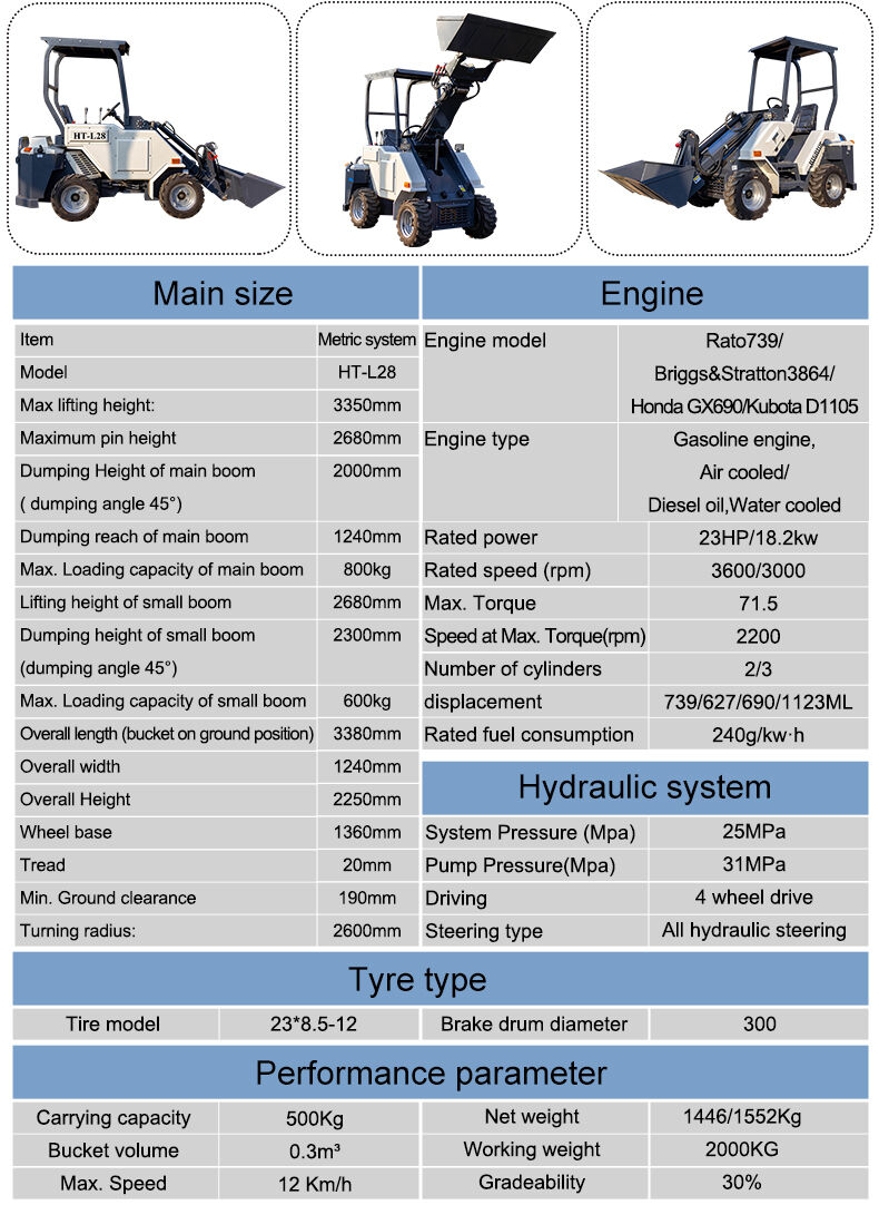 HT-L28 Mini Wheeled Loader